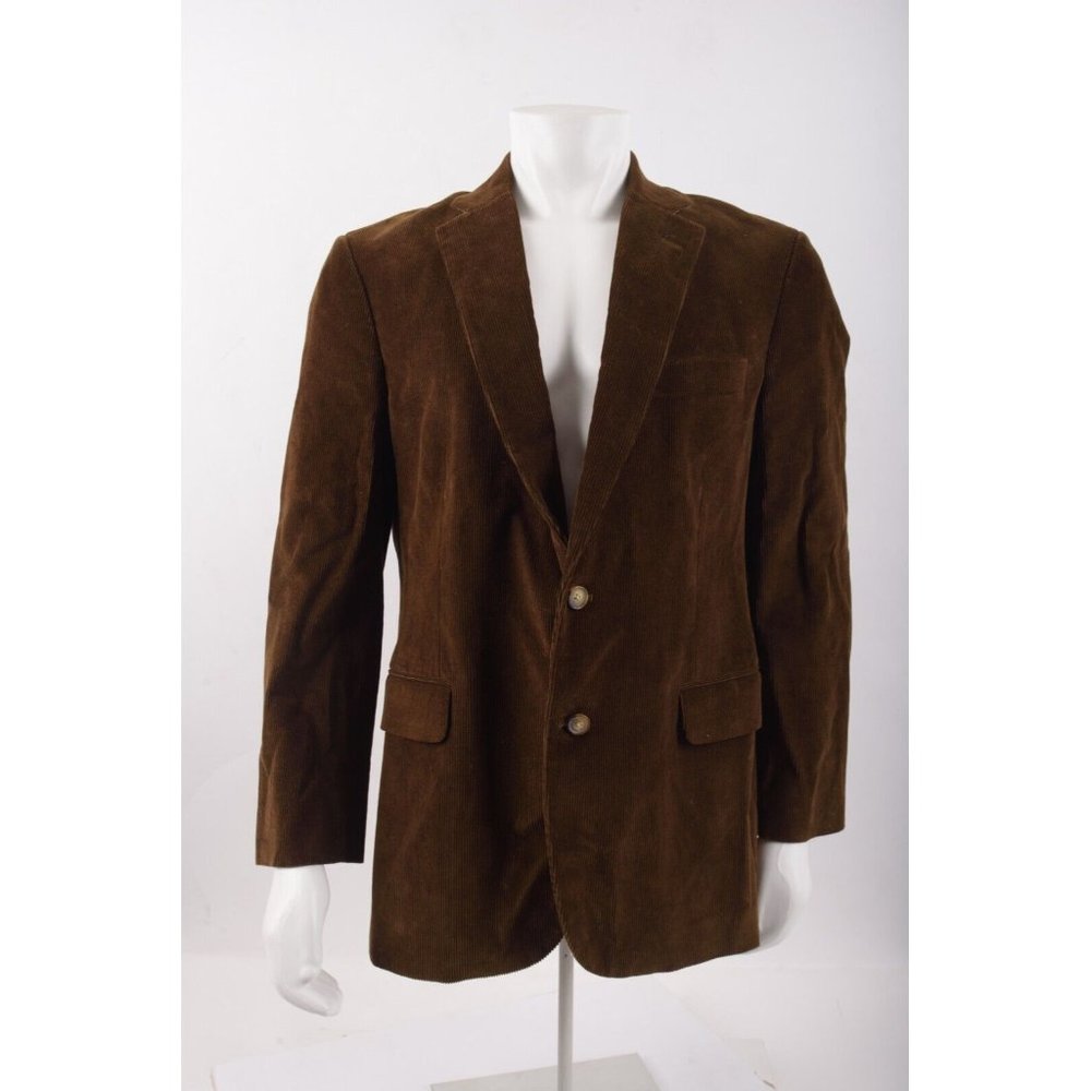 Brooks Brothers 346 Mens Suit Jacket Blazer Sport Coat Corduroy Sz 42 42R Brown